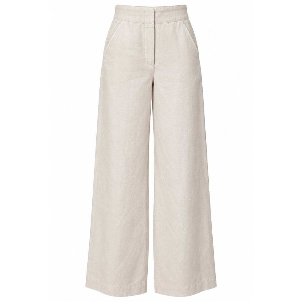 Le Fou Wilfred Aritzia Cream Linen Wide Leg High Waisted Trousers Pants Size 2
